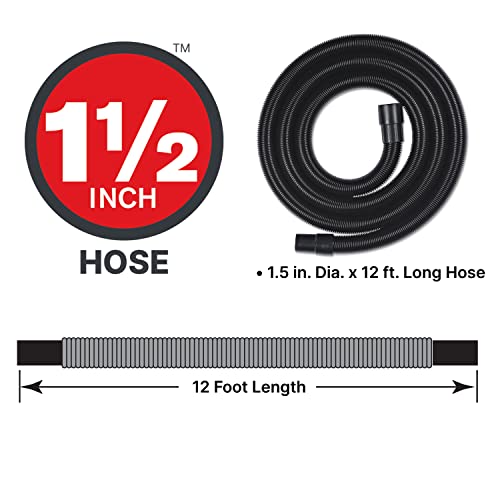 Shop-Vac 9700606 Heavy-Duty Industrial Wet Dry Vac Conversion Kit, Lid Mount for a 55 Gallon Drum, 1-1/2 Inch x 12 Foot Hose, 109 CFM, (1-Kit)