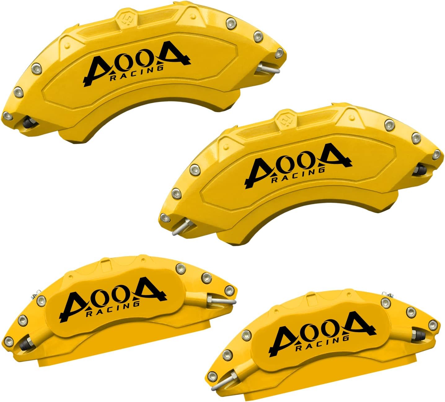 AOOA Brake Disc Red with White Character Caliper Cover Powder Coating Fits Chevrolet Silverado 2019-2021(set of 4)