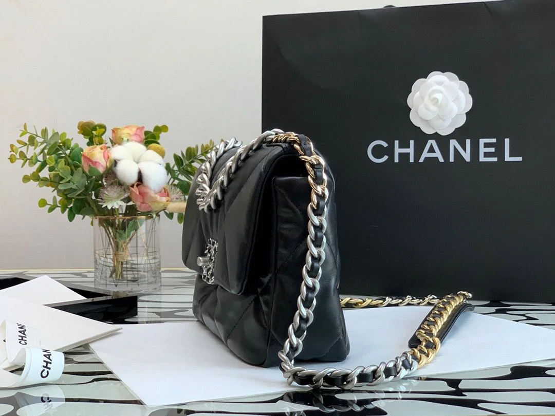 Chanel Classic Flap Bag Black For Women 10.2in/26cm