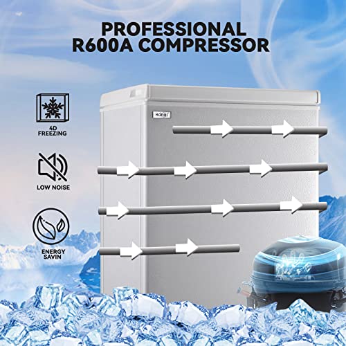 Chest Freezer Small Deep Freezers WANAI 3.5 Cubic Feet Mini Freezer White Free-Standing Top Door Freezer Removable Storage Basket Compact 7