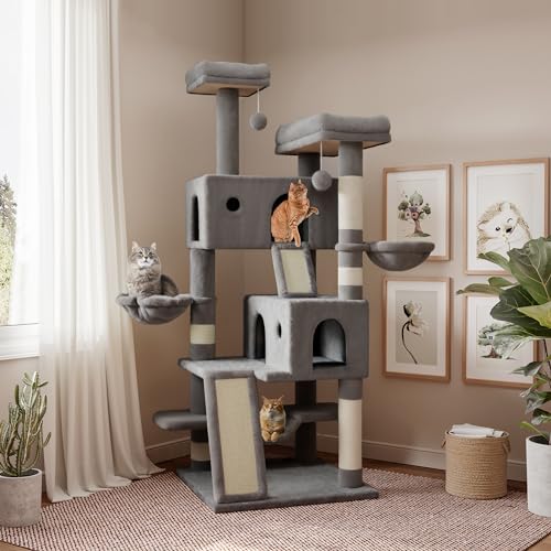 SHA CERLIN 65in Larger Cat Tree Tower Condo for Indoor Cats
