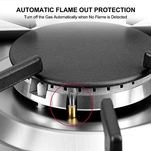 thermomate Gas Cooktop, Recessed Gas Rangetop with High Efficiency Burners