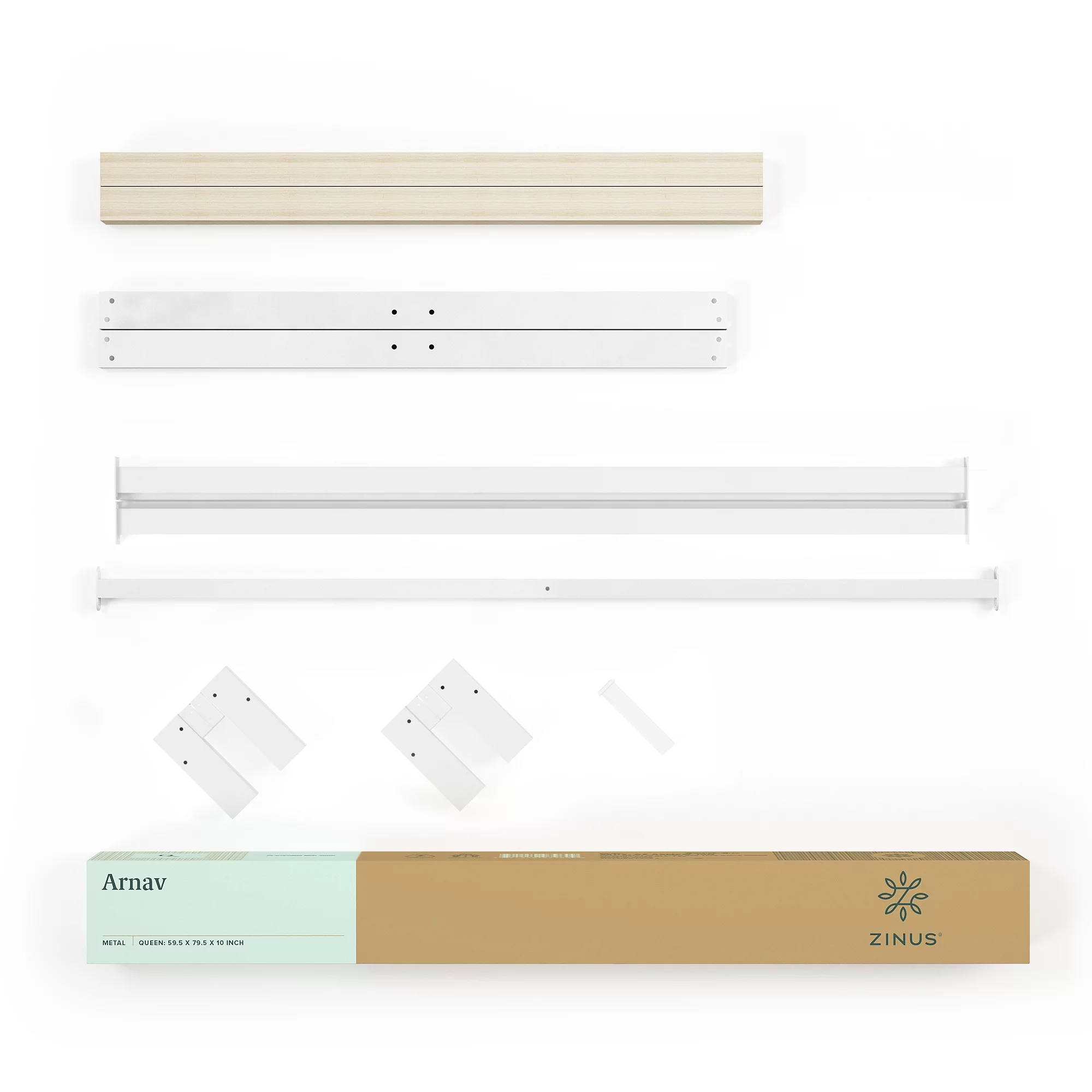 Zinus Arnav 10 White Metal Platform Bed Frame, Queen