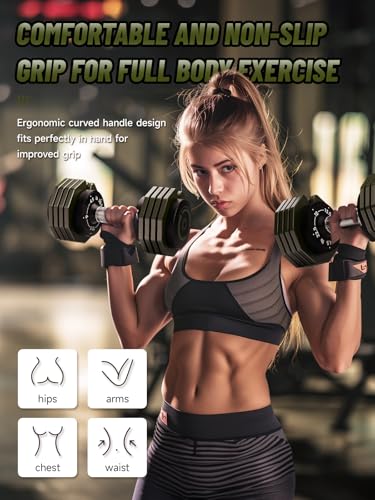 Adjustable Dumbbells Set 22.5LB Pair, 5 Weights Option Dumbbells Set with Comfort Non-slip Metal Handle