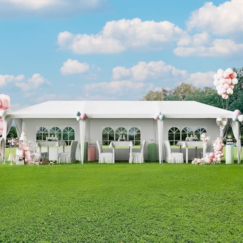 Flamaker 10'x30' Heavy Duty Party Tent Gazebo – Waterproof Wedding Canopy with Removable Sidewalls & 2 Doors – Perfect for Outdoor Events