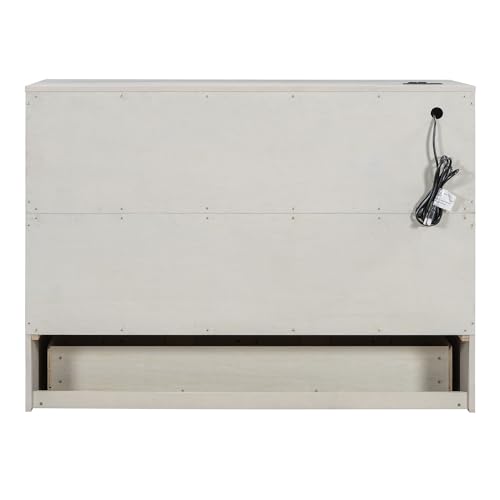 MERITLINE Full Size Murphy Bed with Large Storage Drawer