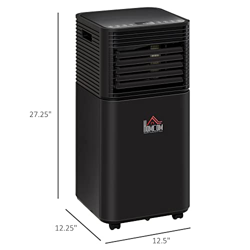 HOMCOM Portable Air Conditioner, 4-in-1 Mobile AC Unit with Dehumidifier, Cooling Fan, Sleep, Remote, 24H Timer, Auto Off, Window Installation Kit