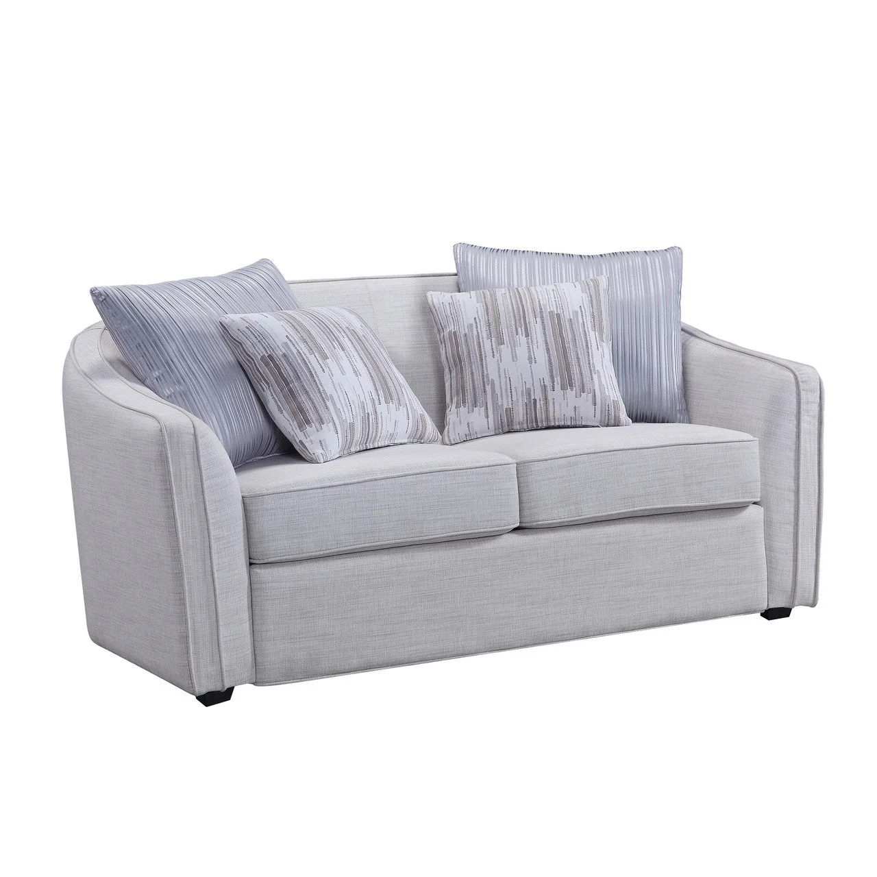 Classic Comfort Loveseat with 4 Pillows in Beige Linen