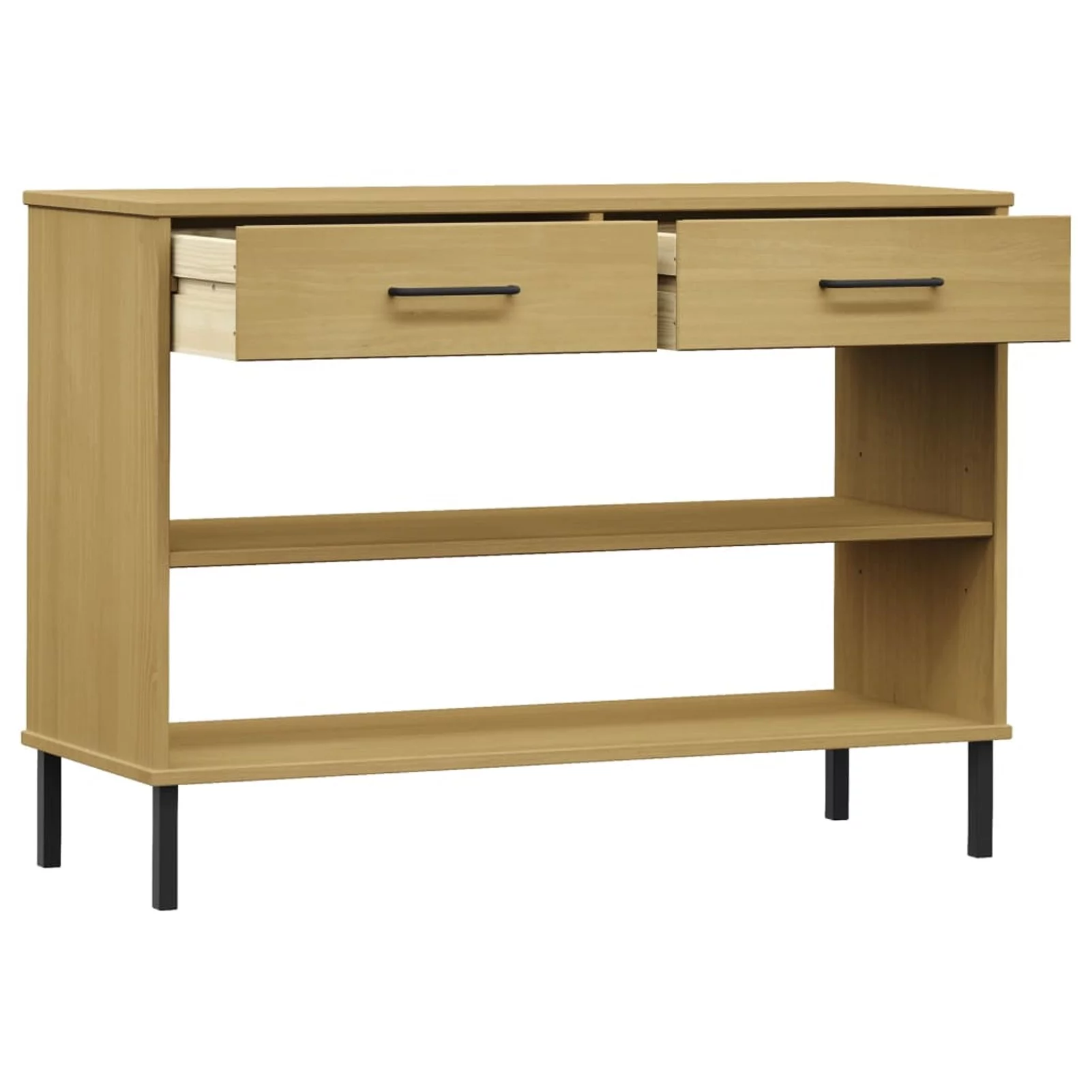 Anself Console Cabinet with 2 Storage Drawers and Open Compartments