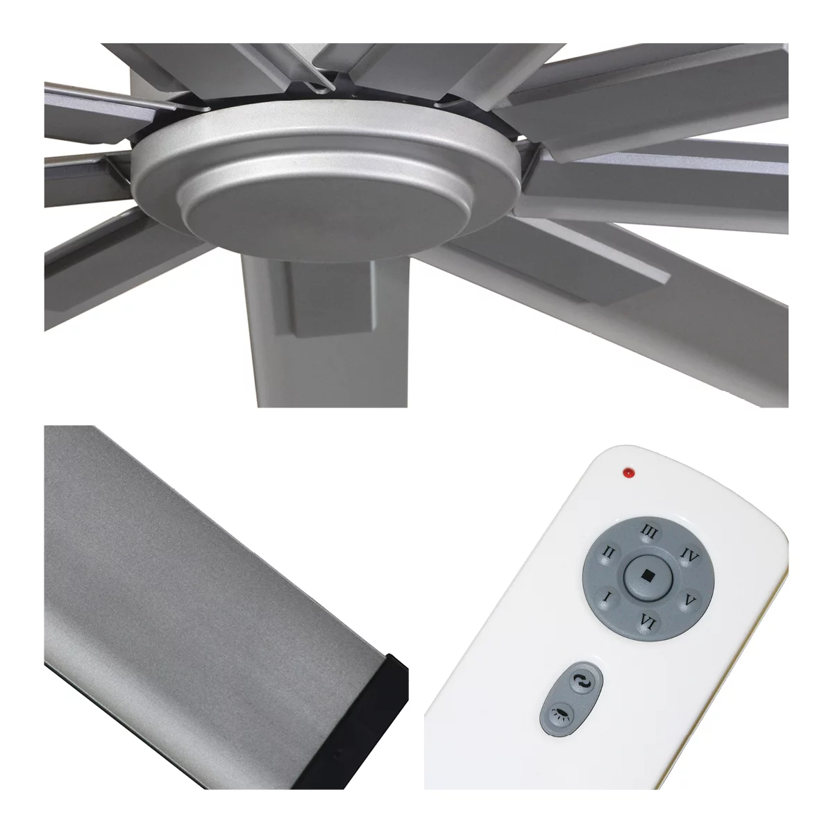 Maxx Air ICF96UPS 96" Industrial Ceiling Fan, High Powered High CFM Ceiling Fan w/ Remote