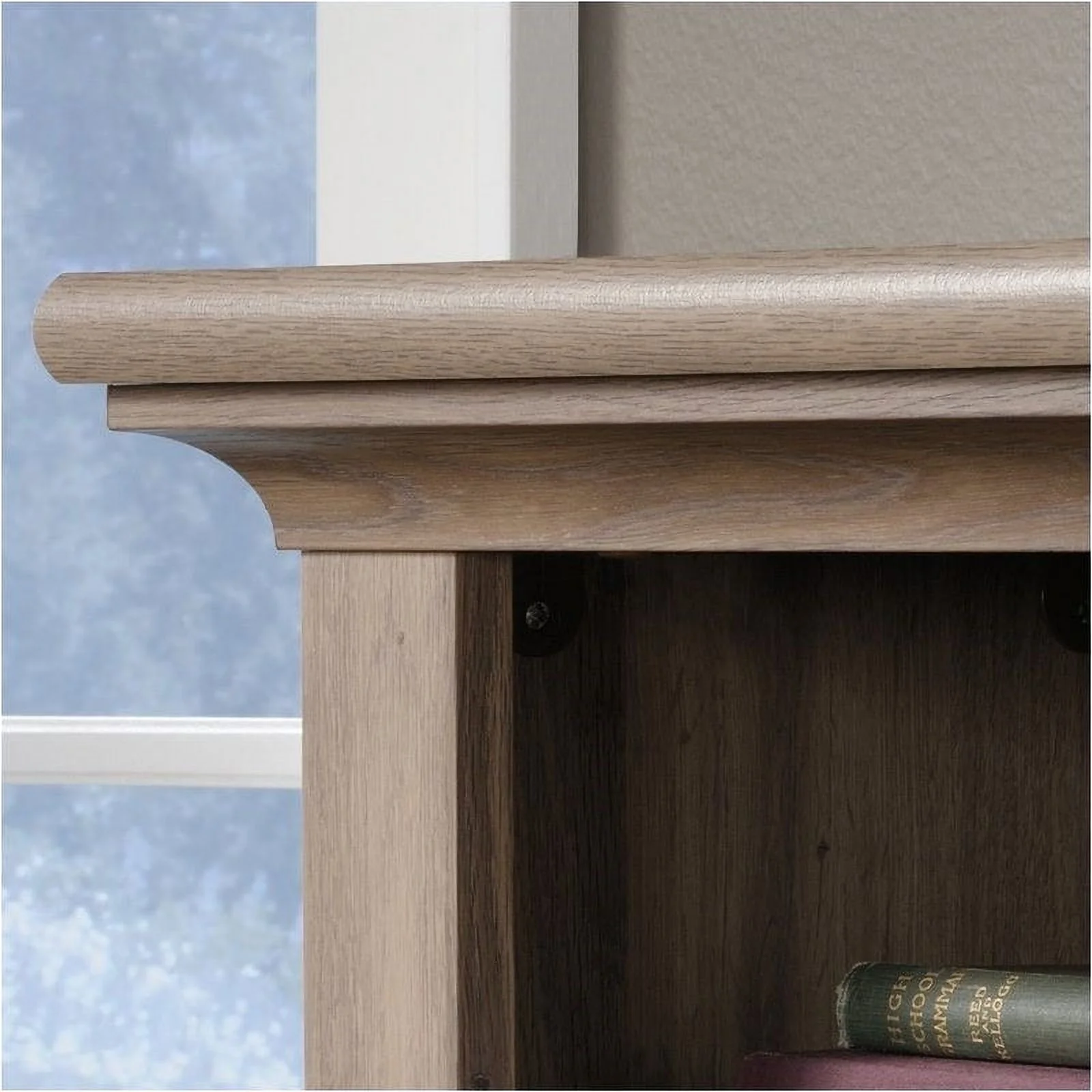 Scranton &amp; Co Computer Desk with Hutch in Salt Oak Finish