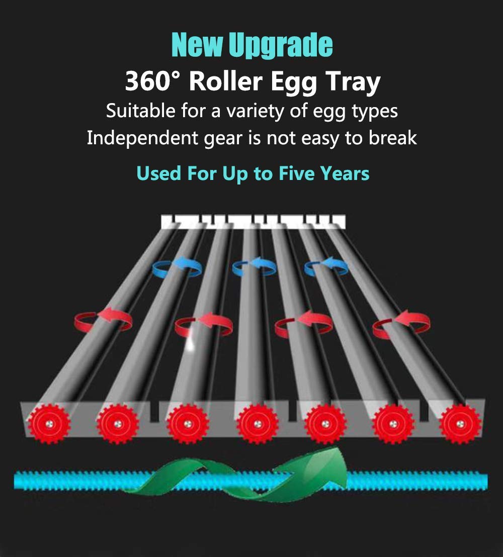 JAEDO 170 Egg Incubator Poultry Hatcher with Fully Automatic Egg Turning and Temperature Humidity Control for Chickens Ducks Goose Birds