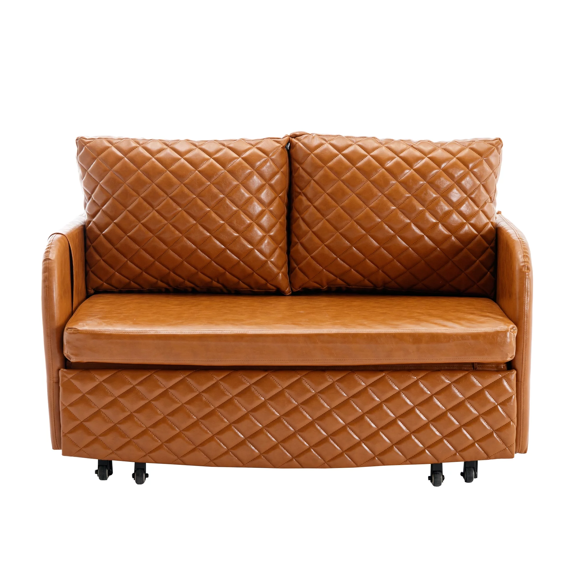 Convertible Sleeper Sofa Bed, Modern Velvet Loveseat Couch with Pull Out Bed, Small Love Seat Futon Sofa Bed with Headboard