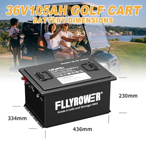 FLLYROWER 12V Lithium Battery 100AH With BMS and 16500 Deep Cycles 12V 100AH Lifepo4 Battery Grade A Cells for Marine Trolling Motor RV camping Solar