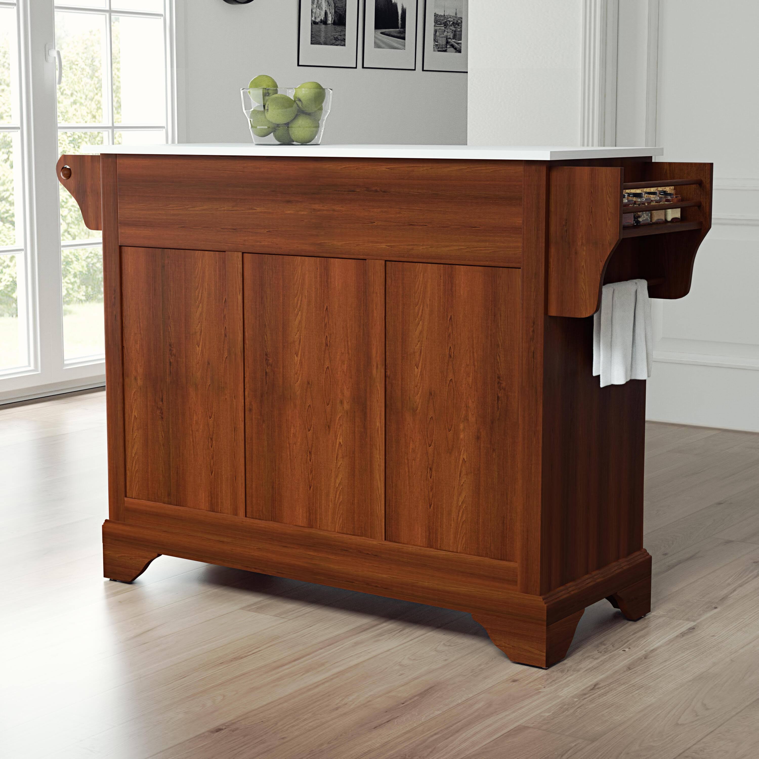 Lafayette Granite Top Full Size Kitchen Island/Cart Cherry - Crosley