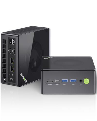 GMKtec Mini PC AMD Ryzen 7 5825U (Turbo 4.5GHz) Dual NIC 2.5G Gaming Desktop Computers 16GB DDR4 512GB SSD Dual LAN 2.5G/ WiFi 6E, USB3.2, USB-C