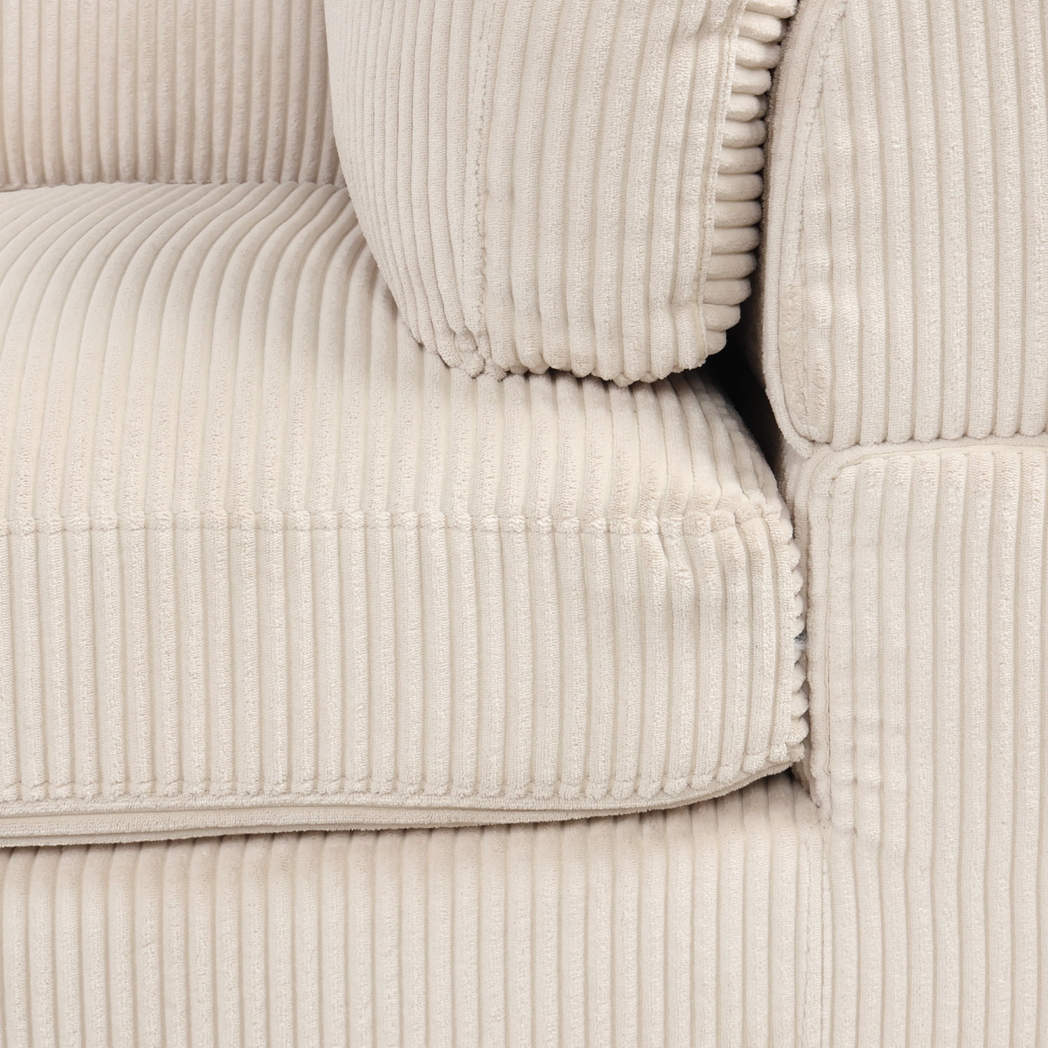 Churanty Modular Sectional Sofa with Ottoman,Oversized 3 Seat Free Combination Corduroy Couch Sofa with Chaise for Living Room,Beige