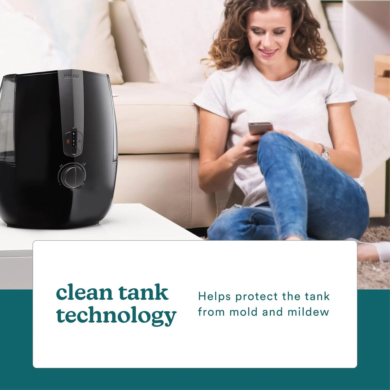 Homedics TotalComfort Plus Ultrasonic Air Humidifier, 5.3L Water Tank with Warm and Cool Mist for Home, Office, Nursery, Dorm