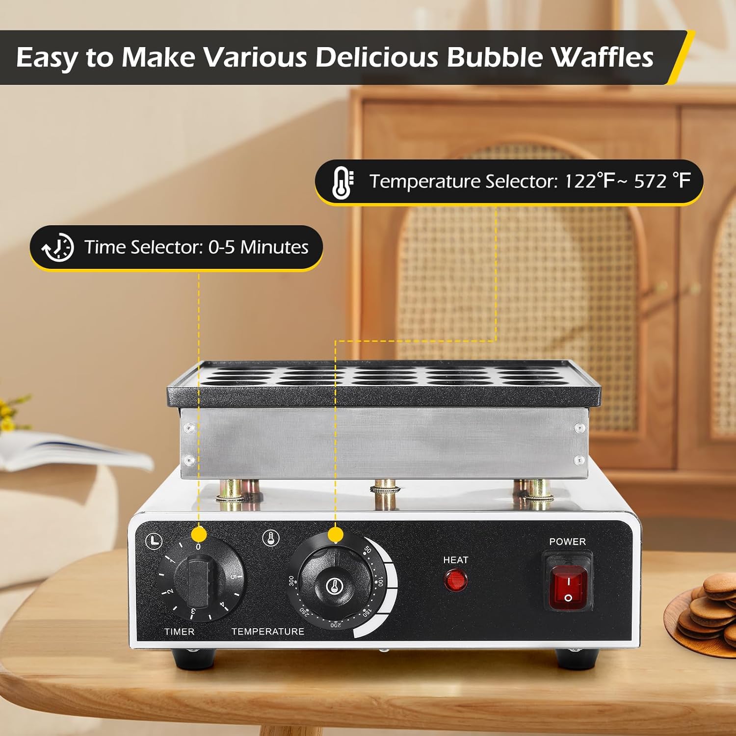 Dyna-Living Mini Dutch Pancake Maker 25PCS Commercial Mini Pancake Maker Non-stick Dorayaki Maker Electric Dutch Pancake Baker 950W Mini Pancake