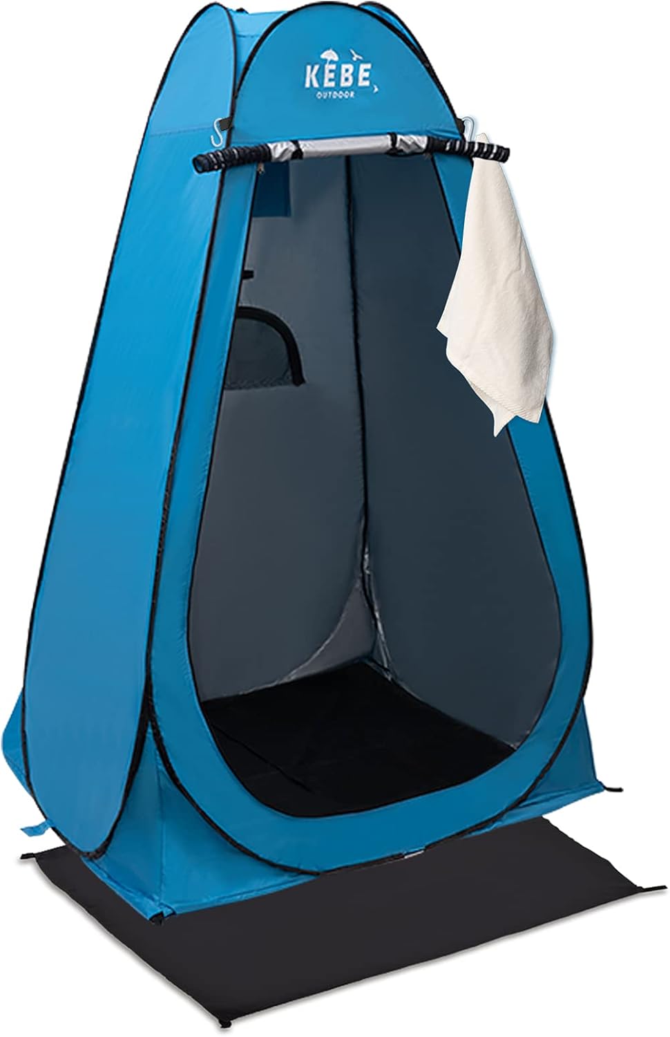 Family Beach Tent with 4 Aluminum Poles, 10x10 FT, with A Gift Floor Mat, UPF50+ Portable Sun Shelter with Reinforced Corners