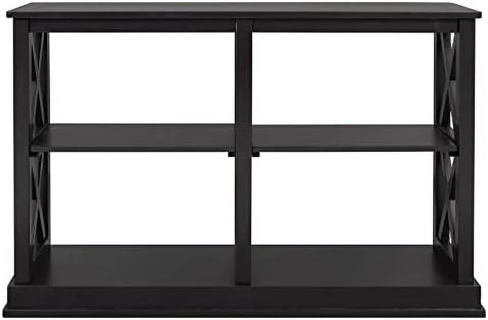 HBBOOMLIFE 46.5in Entry Console Table with Open Shelves and X-Shaped Frame  Hallway Entryway Sofa Side 3-Tier Table - Curated Treasures Market