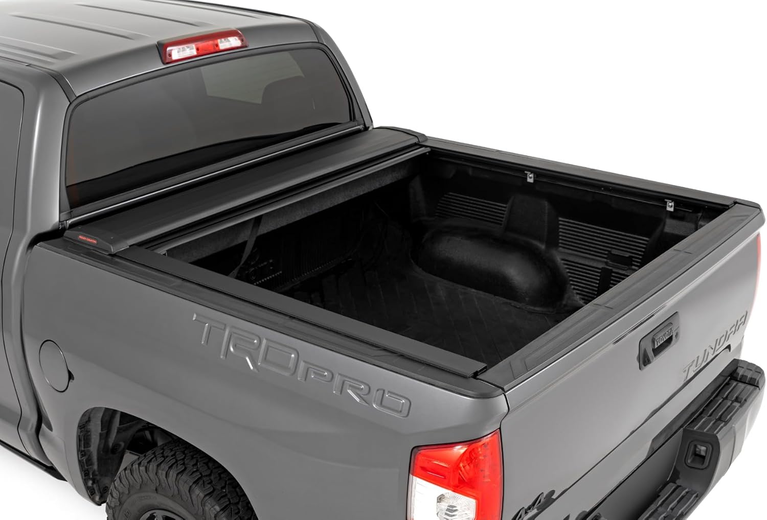 Rough Country Retractable Truck Bed Tonneau Cover for Toyota Tundra (2007-2021) - Fits 5'7" (66.7") Bed, Weatherproof Bed Cover for Truck