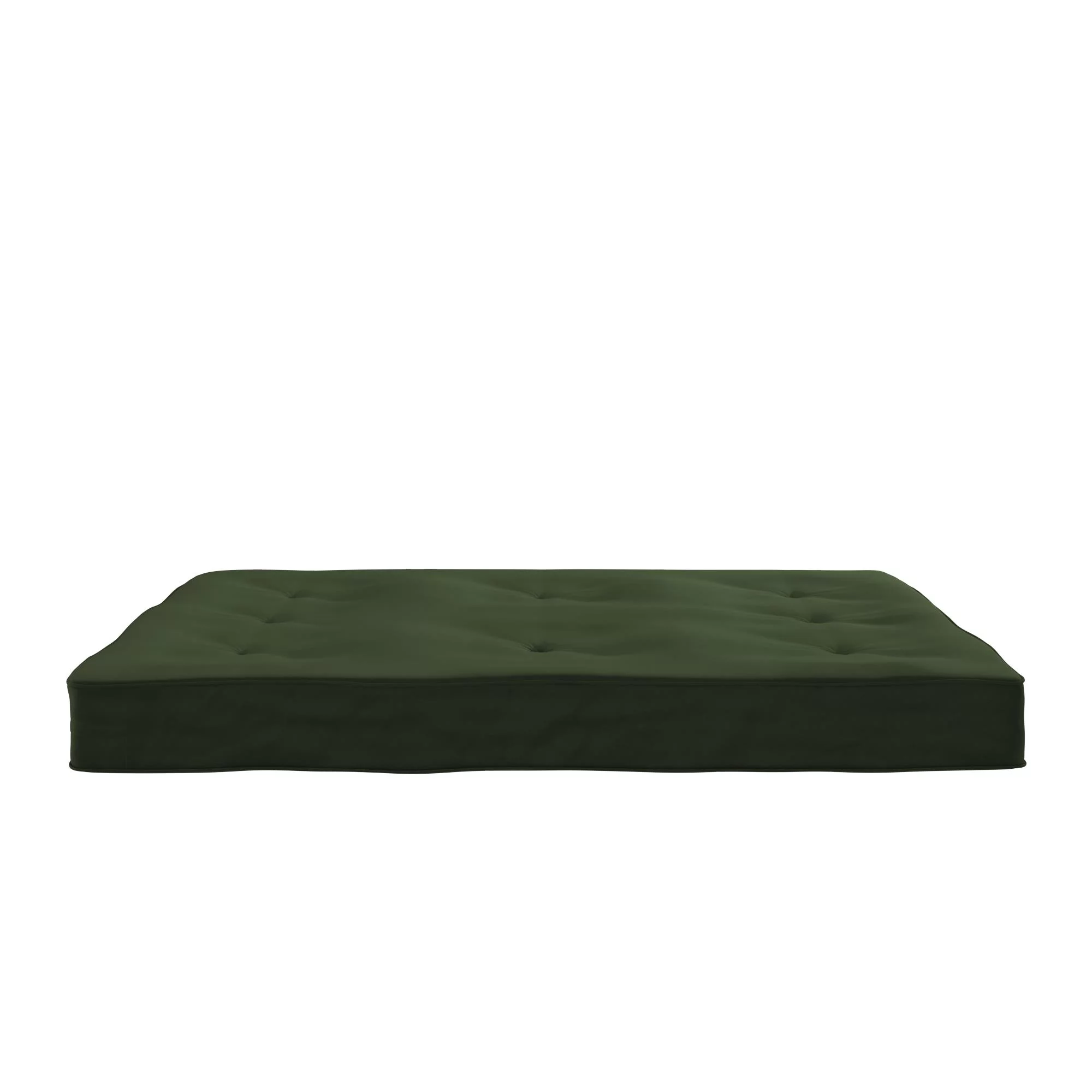 DHP Caden 6 Inch Futon Mattress with Tufted Cover and Recycled Polyester Fill, Full, Army Green