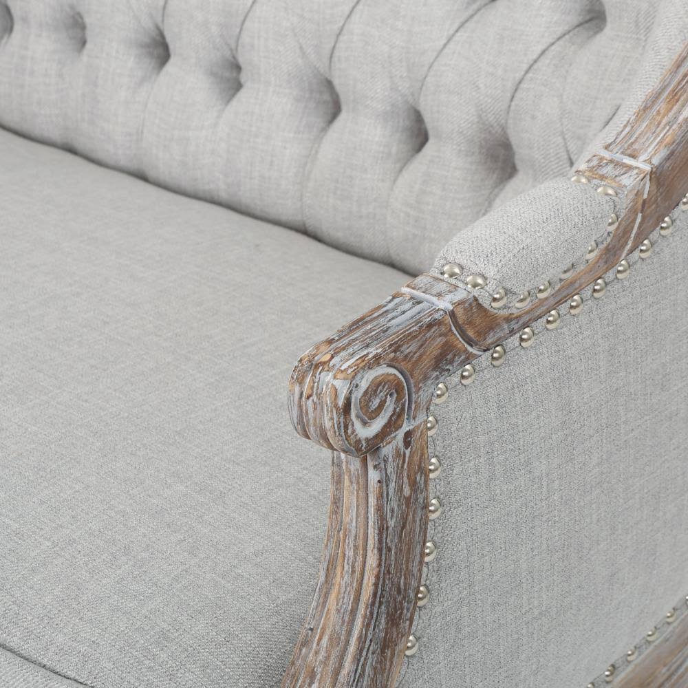 Faye Classical Tufted Loveseat Light Gray - Christopher Knight Home