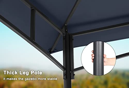 MASTERCANOPY Outdoor Garden Gazebo for Patios with Stable Steel Frame and Netting Walls (11x11,Dark Gray)