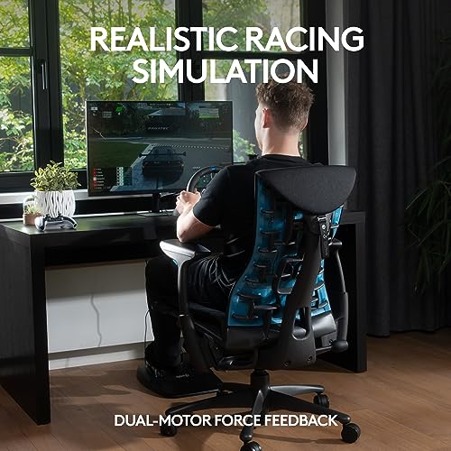 Logitech G29 Driving Force Racing Wheel and Floor Pedals, Real Force Feedback, Stainless Steel Paddle Shifters, Leather Steering Wheel Cover for PS5