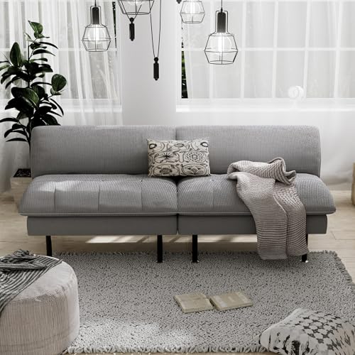 70" Futon Sofa Bed, 4 in 1 Multi-Function Couch Sleeper with Adjustable Backrest, Modern Convertible Futon, Recliner Small Loveseat for Living Room