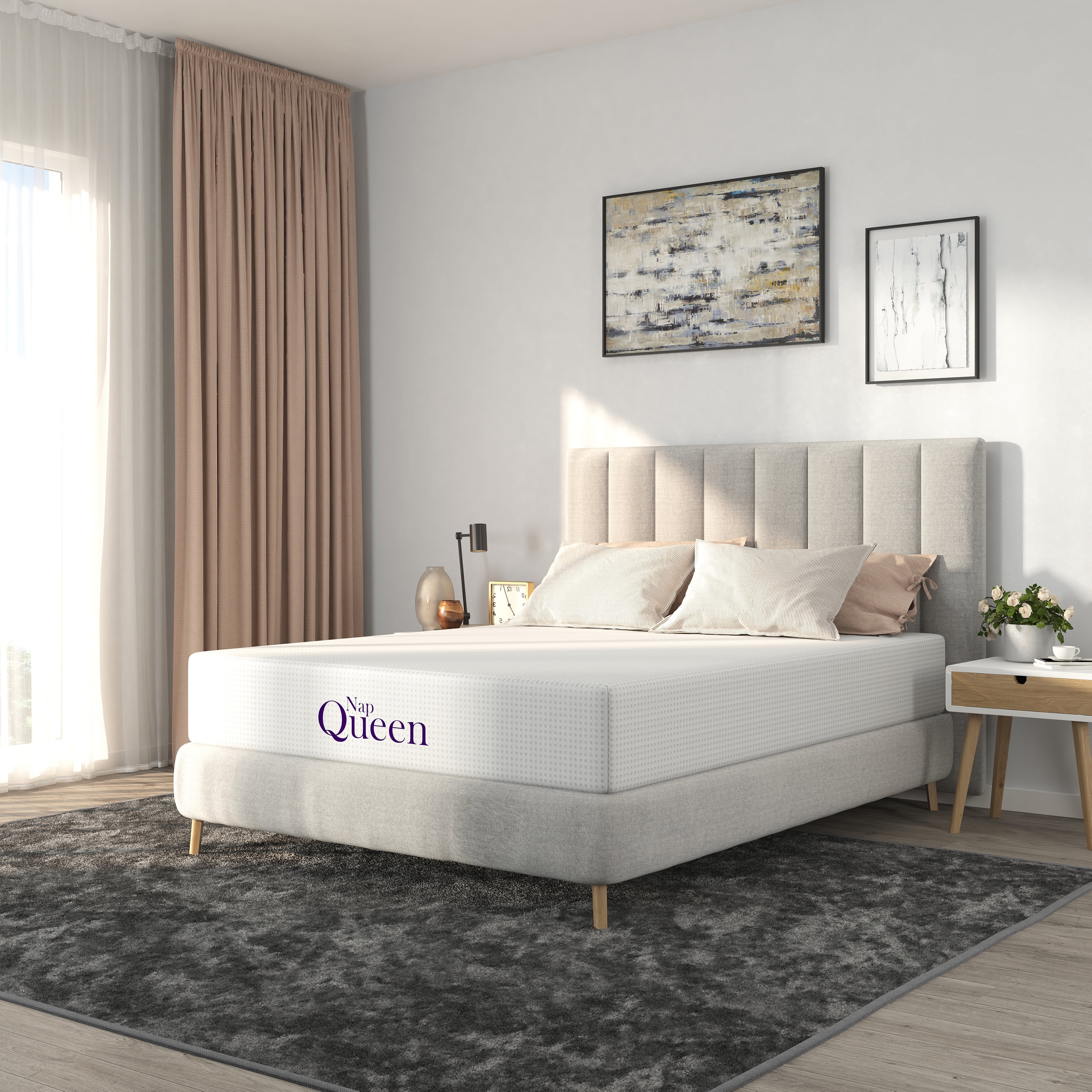NapQueen Charlotte 12" Charcoal Memory Foam Mattress, King