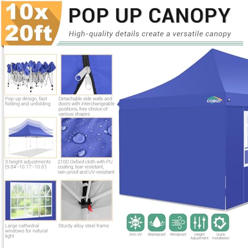 10x10 Pop Up Canopy Tent with 4 Sidewalls and Mesh Windows 2.0