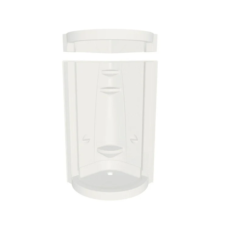 Shower Freestyle Corner Round 2 Piece White 40 x 40 Inch Acrylic Center Seat Center Drain 39-1/2 Inch