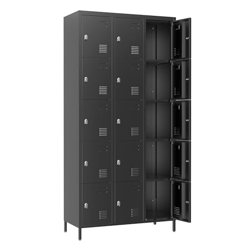 6 Doors Metal Lockers for Employees 72" H Storage Cabinet Lockable Locker with Shelves Steel Storage Locker for Gym School Office Home Requires