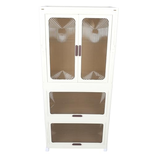 Portable Wardrobe Cabinet, Stylish Small Wardrobe Foldable Organizer for Bedroom (Transparent), Genericqedb51k3vg-11