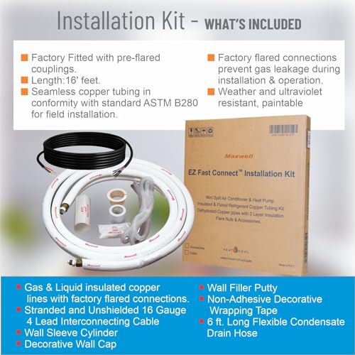Daikin Entra Series Ductless Mini Split Heat Pump System Installation Kit and Wall Mounting Bracket