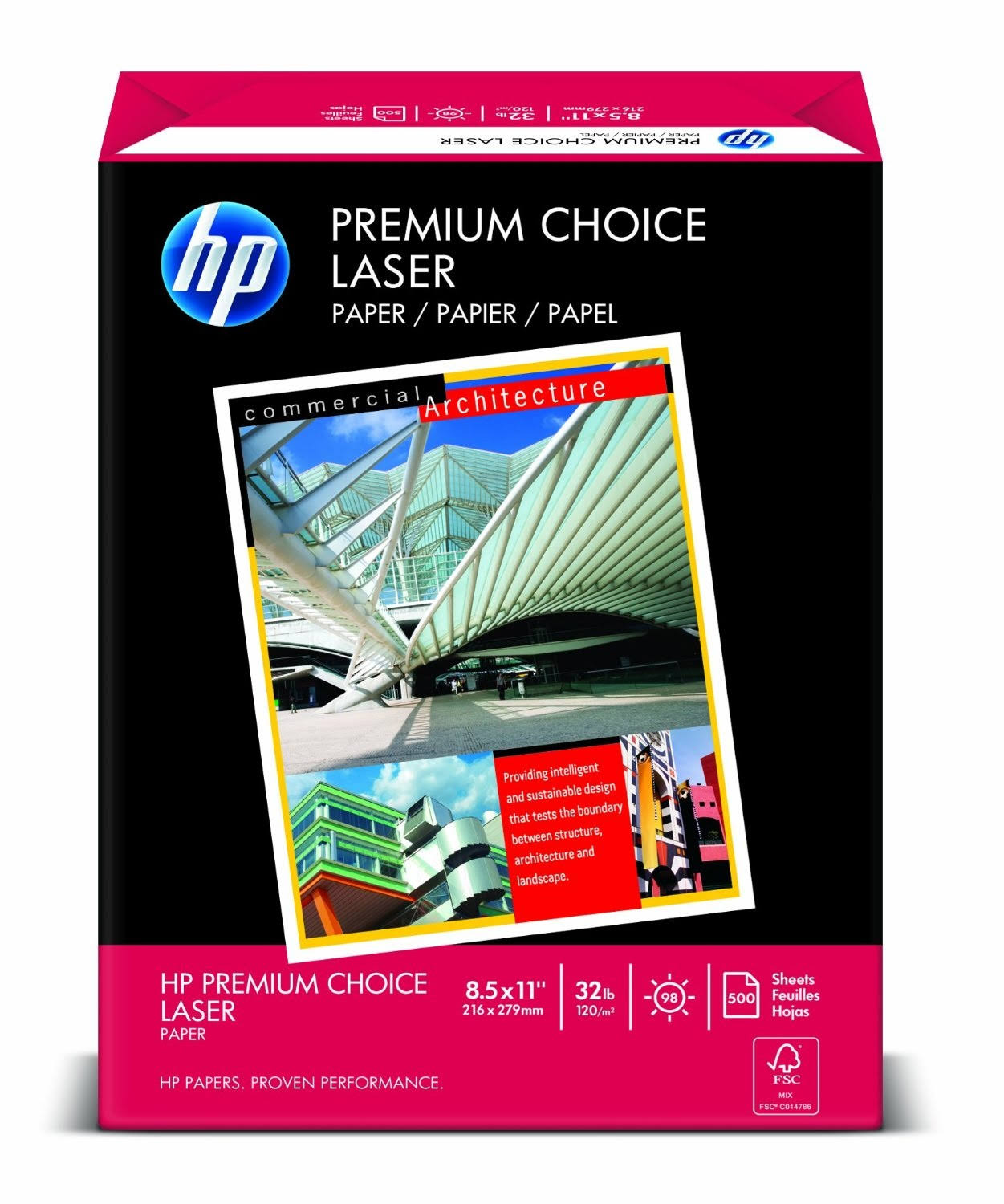 HP Printer Paper Premium 32lb, 8.5x11, 100 Bright, 6 Ream Case, 3000 Sheets
