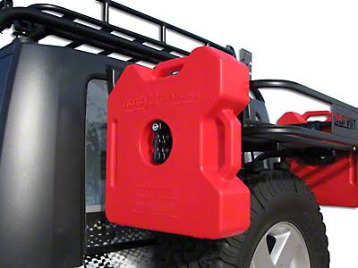 2008 Jeep Unlimited Garvin Rotopax Can Holder for Trail Rack