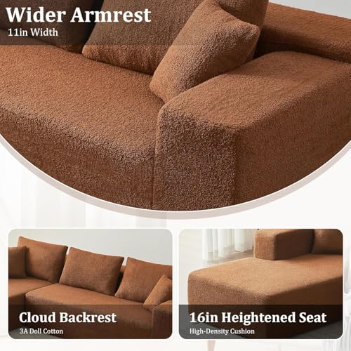 104" Sectional Couches for Living Room, Modular Sectional Sofa with Deep Seat, L-Shape Couch with Chaise, Cloud Couch for Living Room Bedroom