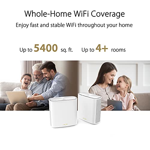 ASUS ZenWiFi AX6600 Tri-Band Mesh WiFi 6 System (XT8 1PK) - Whole Home Coverage up to 2750 sq.ft & 4+ rooms, AiMesh