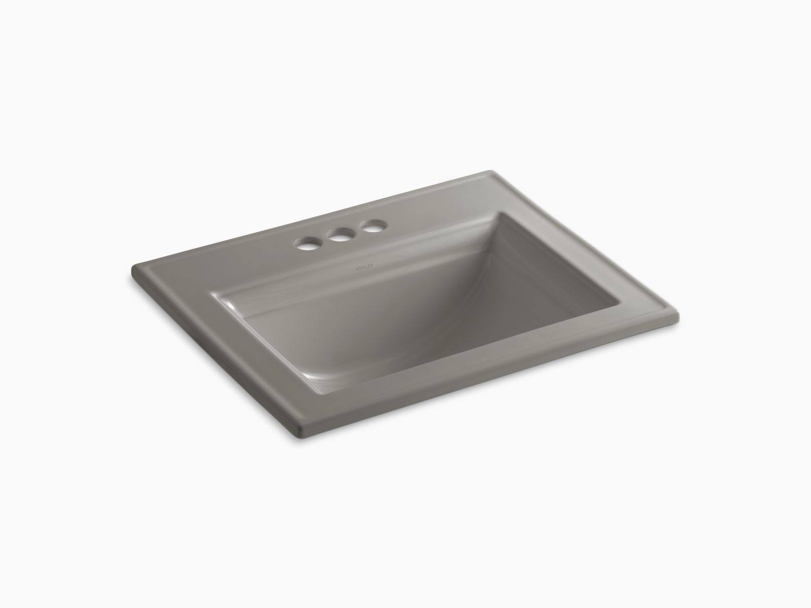 KOHLER K-2337-4-K4 Memoirs Stately Drop-In Bathroom Sink with 4 In. Centerset Faucet Holes, Cashmere