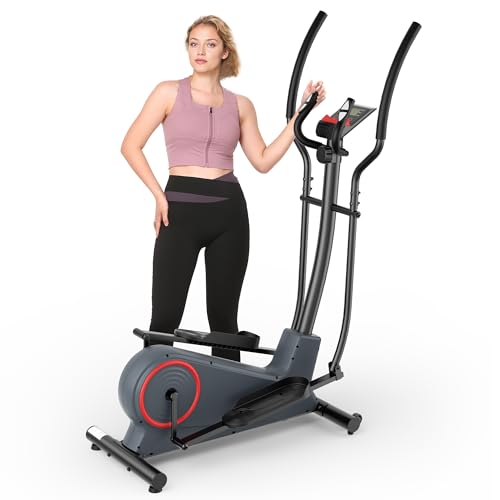 Elliptical Exercise Machine Elliptical Machine for Home with 8 Levels Adjustable Resistance LCD Monitor Pulse Monitor 13IN Stride 300 LBS Weight