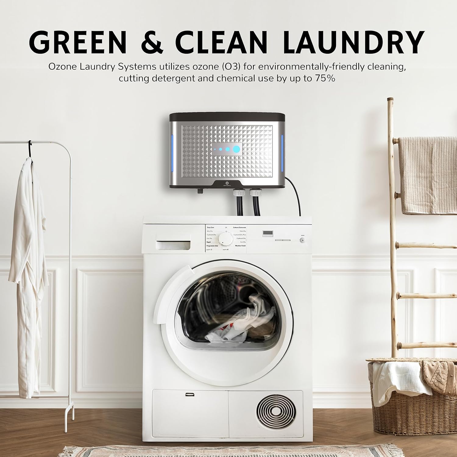 AIRTHEREAL AH20K Ozone Laundry System - Ozone Generator for Washing Machine, Ozone Water Device - Sanitize and Wash Clothes with Less Detergent