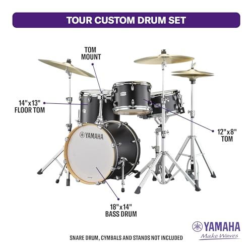 Yamaha Tour Custom Maple 4pc Standard Shell Pack, Chocolate Satin