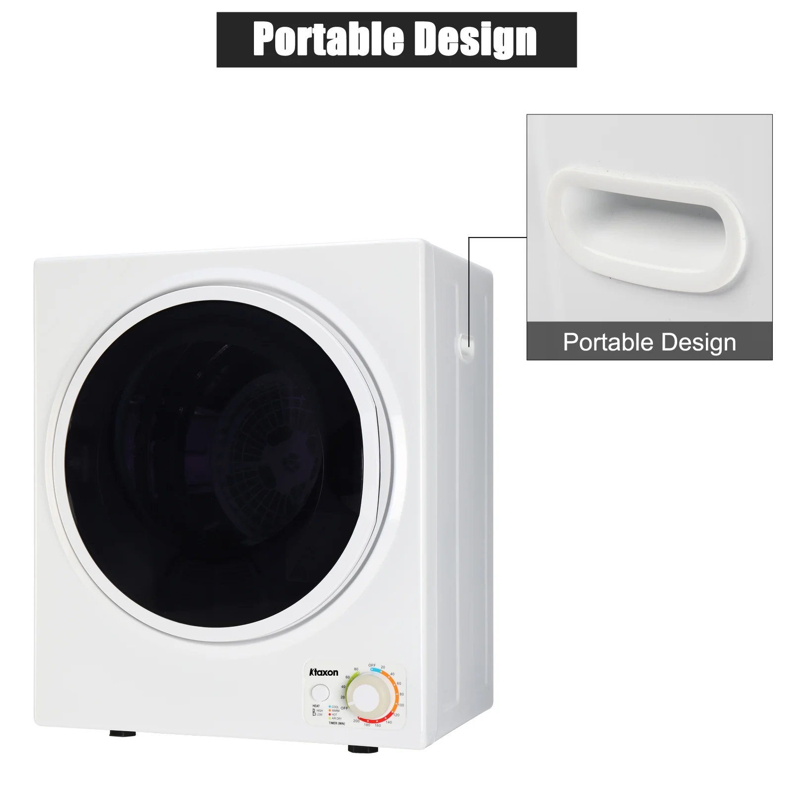Ktaxon 1.6 cu. ft. Compact Electric Dryer, White