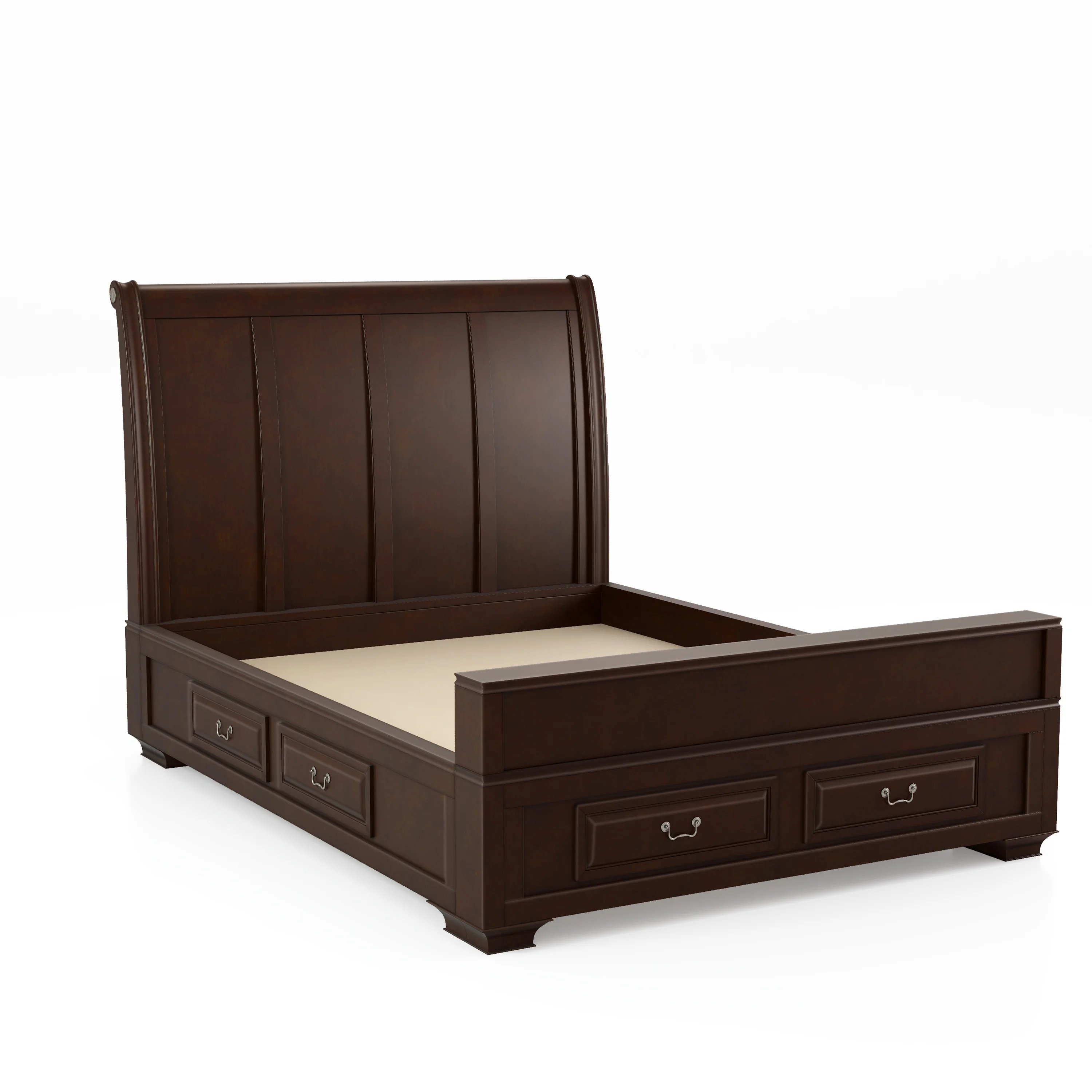 Furniture of America Damien Platform Bed, California King, Brown Cherry