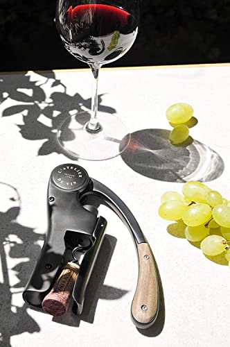 L'atelier Du Vin Oeno Motion Groom Corkscrew & Cork Dome Glass Cloche Display - Tabletop Centerpiece Walnut Wood Base Wine Tasting