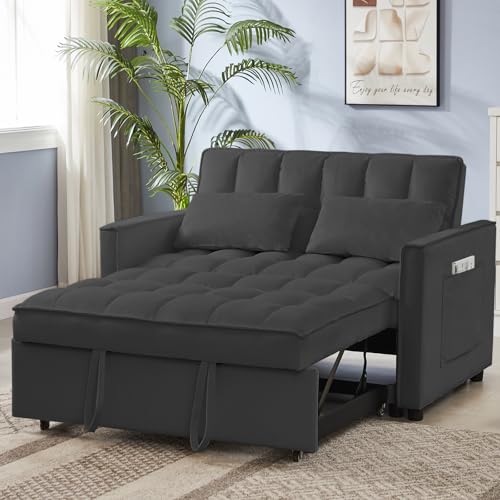 68.11" Corduroy Sleeper Chair Bed with USB Port, Cup Holders & Side Storage Pockets – 3-in-1 Foldable Sofa Bed for Guest Room, Living Room – White