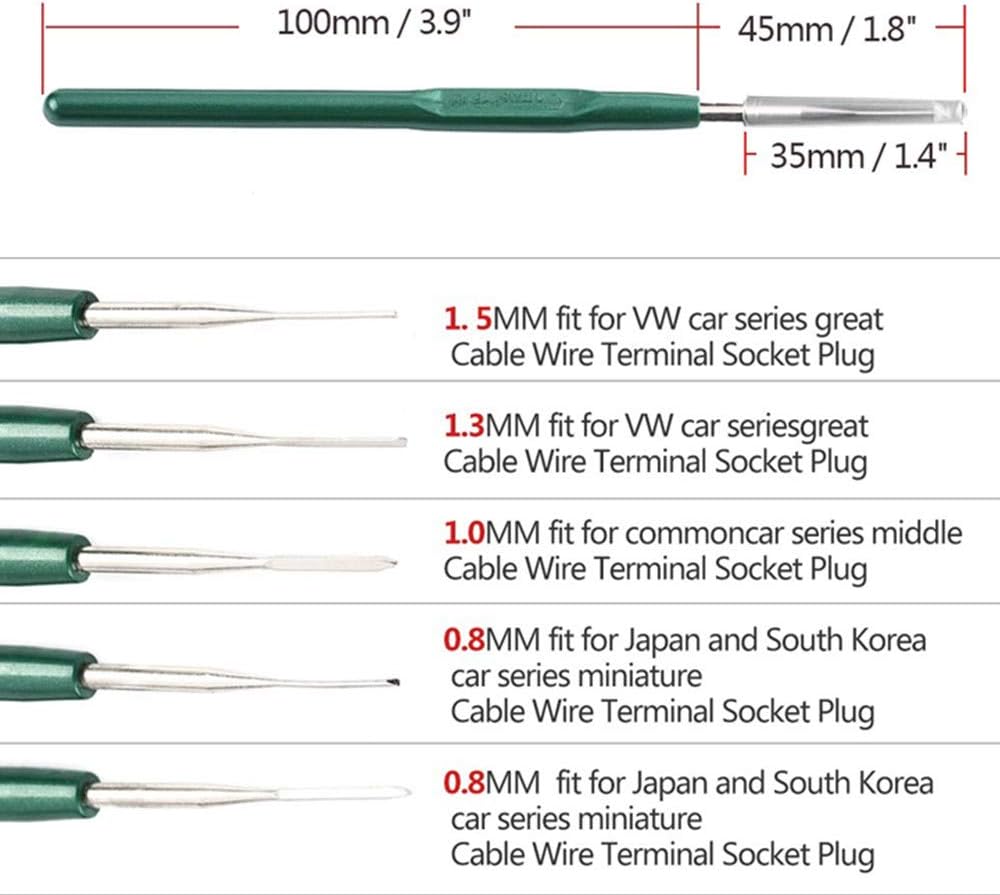 5pcs Automotive Terminal Removal Kit Car Wiring Depinning Key Tool Electrical Plug Crimp Connector Harness Pin Extractor Dismount